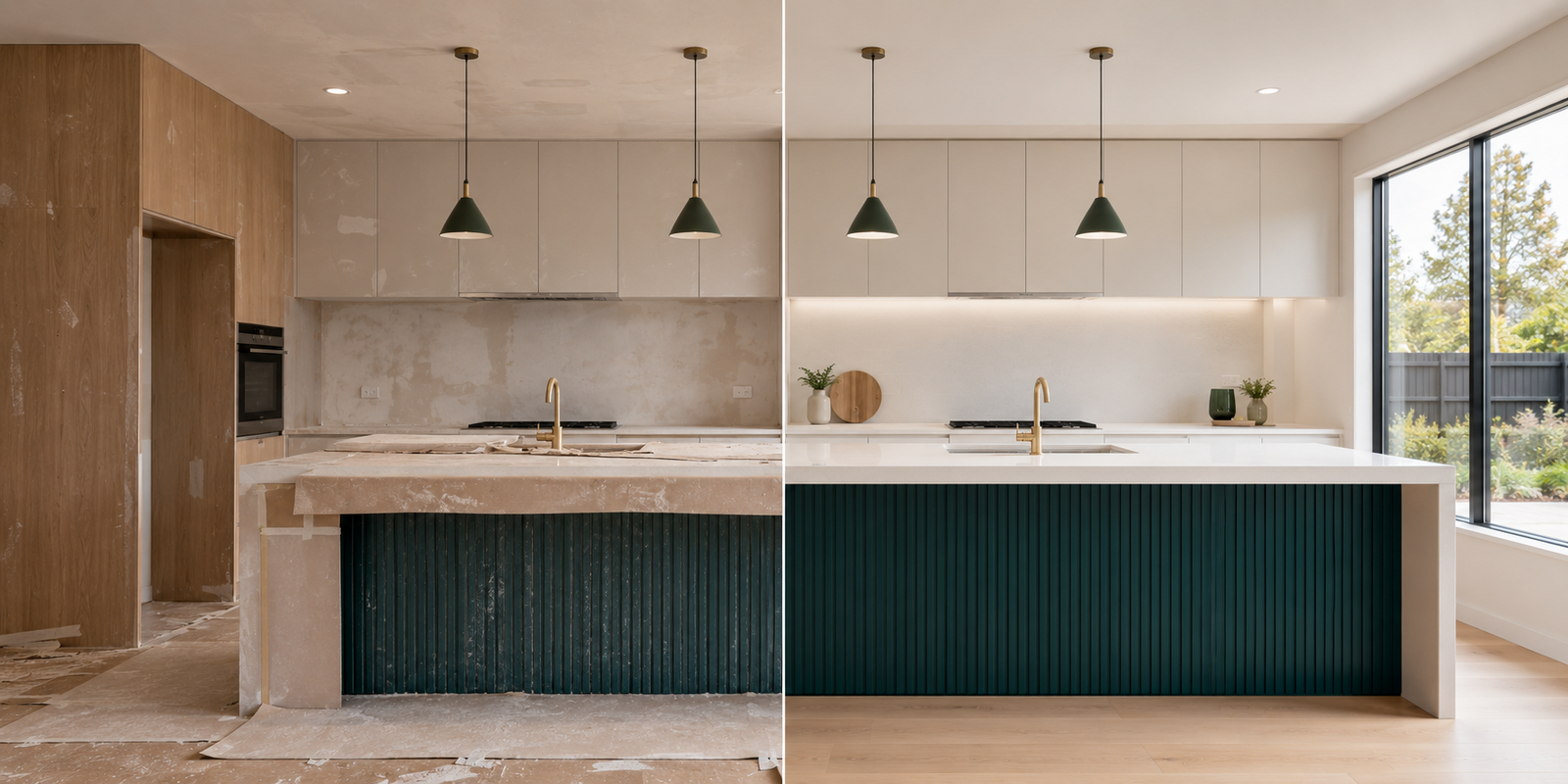 Before and after a professional builders clean